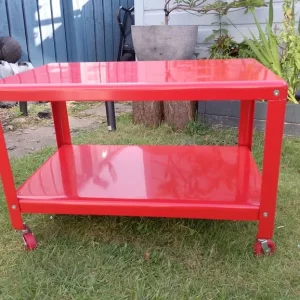 Red coffee table on wheels - Image 2