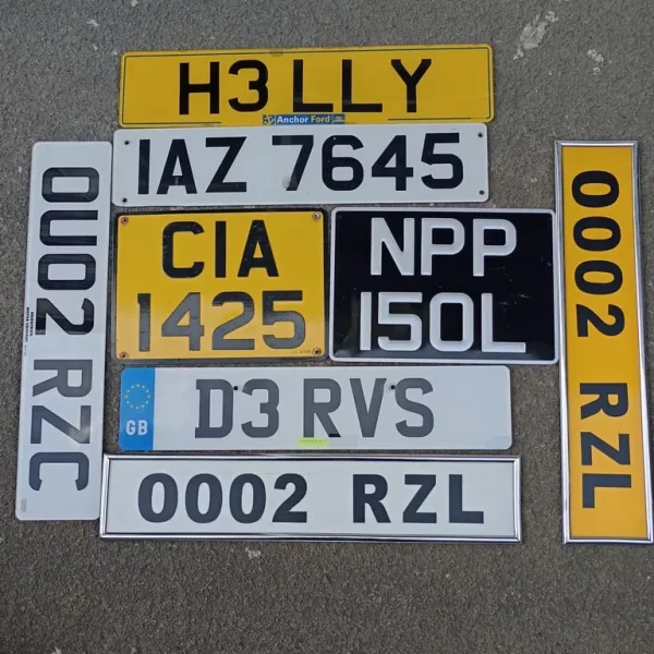 Old number plates x8
