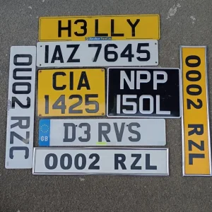 Old number plates x8
