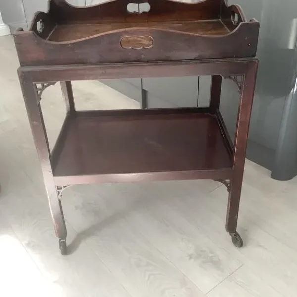 Vintage wooden serving trolley