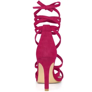 Hot Pink Crisscross Lace-Up Stiletto Heels UK 5 / EU 37 - Image 5