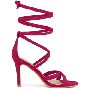 Hot Pink Crisscross Lace-Up Stiletto Heels UK 5 / EU 37 - Image 7