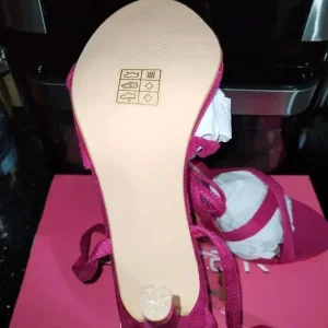 Hot Pink Crisscross Lace-Up Stiletto Heels UK 5 / EU 37 - Image 8