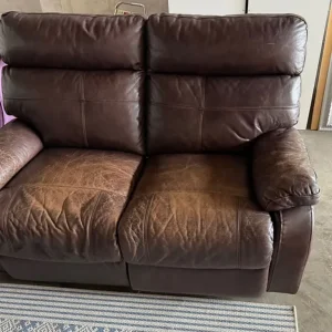 Leather Set of 3, 2, and 1 Seater Recliner Sofas - Image 6