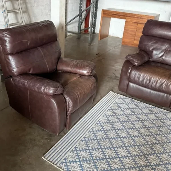 Leather Set of 3, 2, and 1 Seater Recliner Sofas