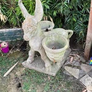 Stone ornaments and cast iron cauldron - Image 5