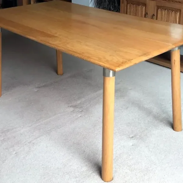 Contemporary solid oak dining table