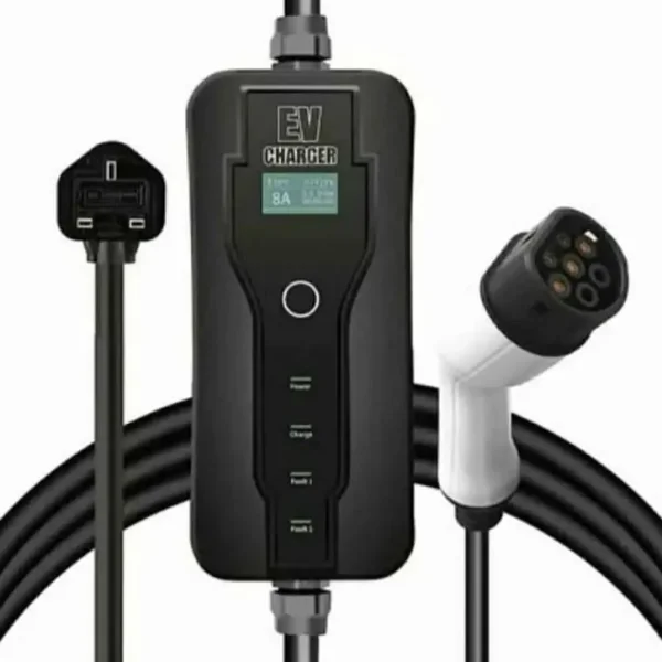 Type 2 EV Charging Cable - 5M, UK 3-Pin, Portable & Smart