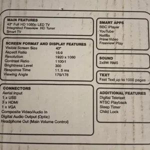 Faulty 43 inch HD Smart TV - Image 3