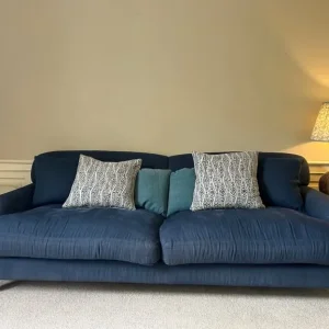 Nkuku Deni Grand Sofa Brera Linen Indigo - Image 2