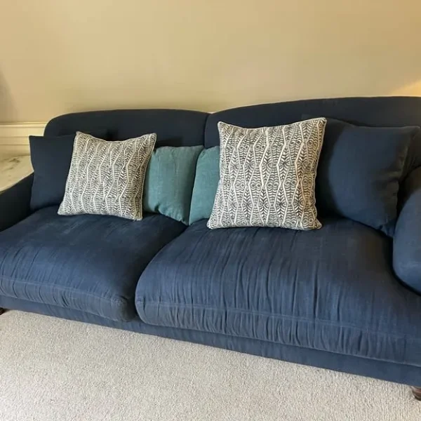 Nkuku Deni Grand Sofa Brera Linen Indigo