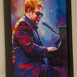 Elton John photos in A4 box frames - Image 5