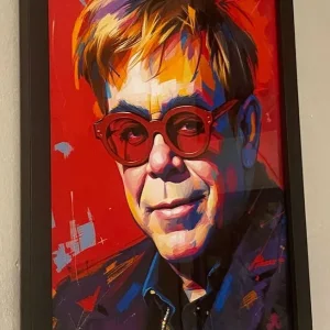 Elton John photos in A4 box frames - Image 7