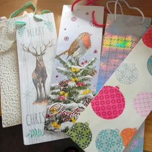 Five Christmas bottle bags