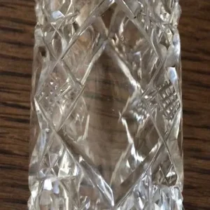 Antique Cut Glass Silver Topped Tubular Pot - Image 3