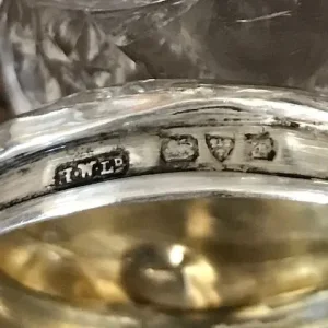 Antique Cut Glass Silver Topped Tubular Pot - Image 5