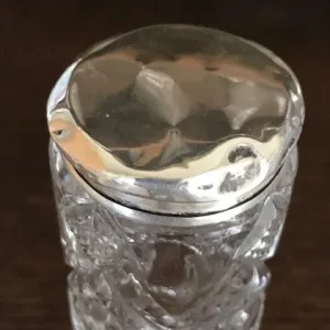 Antique Cut Glass Silver Topped Tubular Pot - Image 7