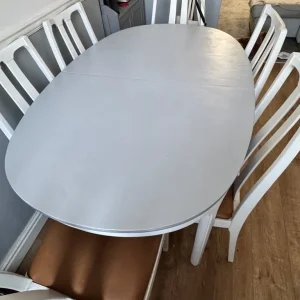 Extendable Wooden Dining Table & 6 Chairs - Image 3