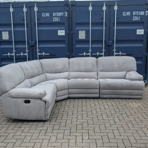 Light Grey Manual Recliner Corner Sofa - Image 2