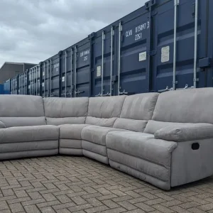 Light Grey Manual Recliner Corner Sofa - Image 7