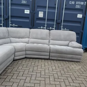 Light Grey Manual Recliner Corner Sofa - Image 8