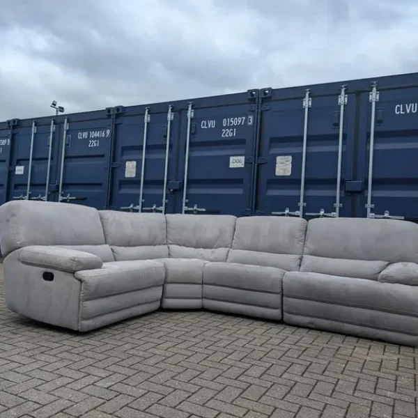 Light Grey Manual Recliner Corner Sofa