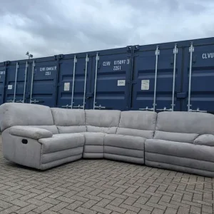 Light Grey Manual Recliner Corner Sofa