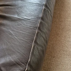 Brown leather 3 seater sofa - Image 4