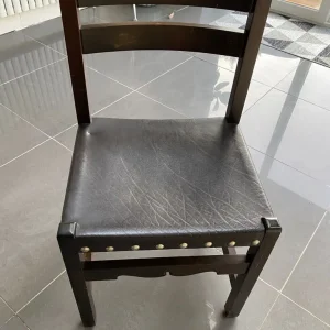 Set of 6 Goldpine Handmade Dining Chairs – Solid Pine, Real Leather