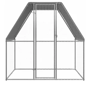Chicken Cage 2x2x2m Silver and Grey Galvanised Steel - Image 3