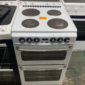 WHITE NEW HOME 55CM SOLID HOB ELECTRIC COOKER