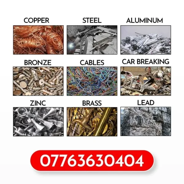 Scrap metal collection – copper, brass, cables, lead, zinc, stainless steel