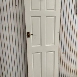 Pine internal 6 panel door white 196cm x 67cm - Image 3