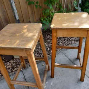 Pair of vintage school lab stools - Image 2