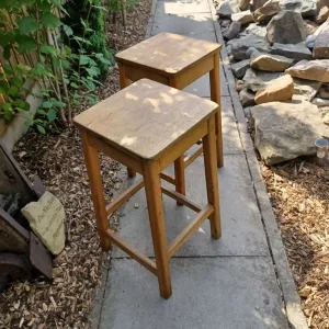 Pair of vintage school lab stools - Image 3
