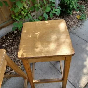 Pair of vintage school lab stools - Image 5