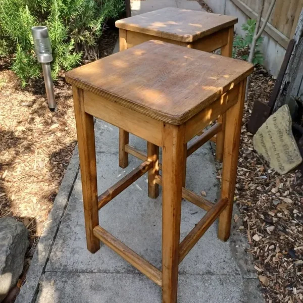 Pair of vintage school lab stools