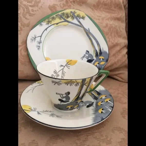 Burleigh ware pan piper cup saucer and plate