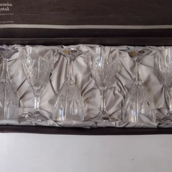6 x Bohemia Crystal wine glasses