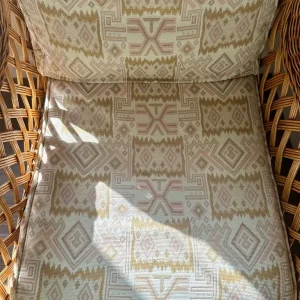 Extra Wide Armchair Seat Wicker Rattan Cane Chair Conservatory Woven Cream Pink - Image 7