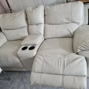 Grey leather 2 seater rocker recliner - Image 3