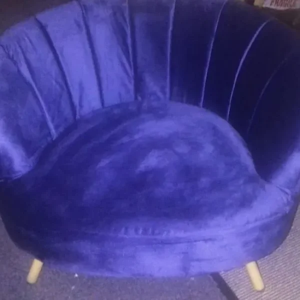 Scalloped Dog or Cat Bed Cover – Blue Crushed Velour