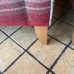 Beautiful red check set of 2 chairs - Image 5