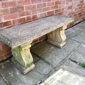 Stone garden bench