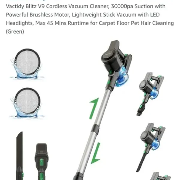 Vactidy Blitz V9 Cordless Vacuum Cleaner