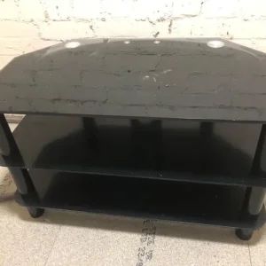 black glass tv stand