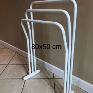 Bathroom towel rail, white, self-standing metal