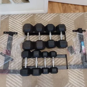 HEX DUMBBELLS SET 5KG TO 20KG WITH NEW RACK - Image 4