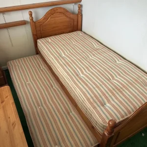 John Lewis Solid Pine Trundle Bed + 2 Mattresses - Image 2