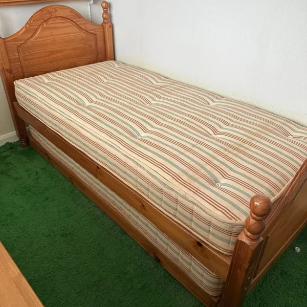 John Lewis Solid Pine Trundle Bed + 2 Mattresses